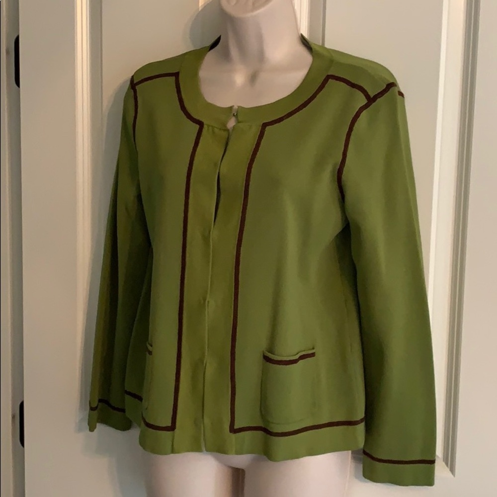 VINTAGE YARNS & STITCHES GREEN KNIT SWEATER SET